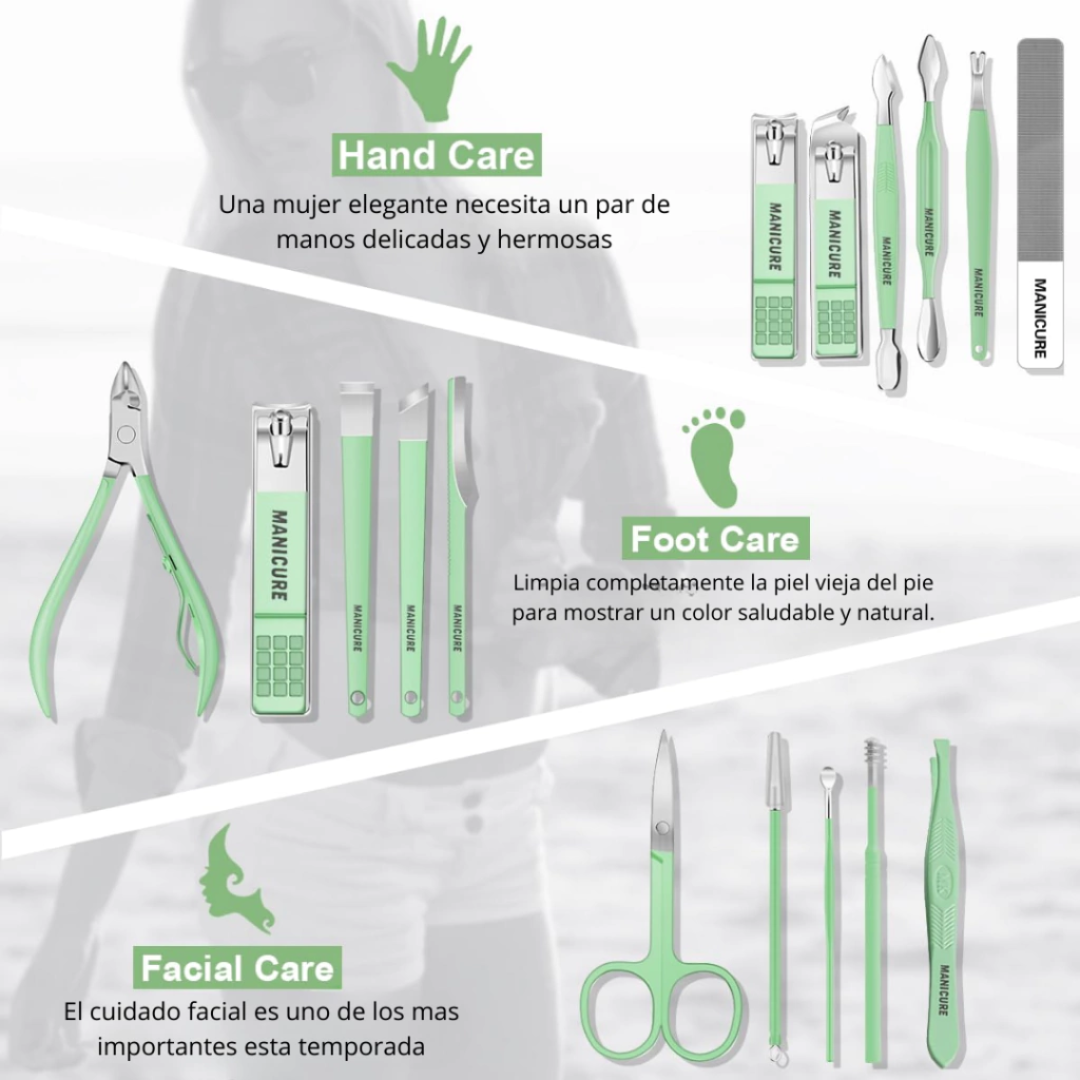 GlamTouch – Set de Manicura y Pedicura 16 en 1