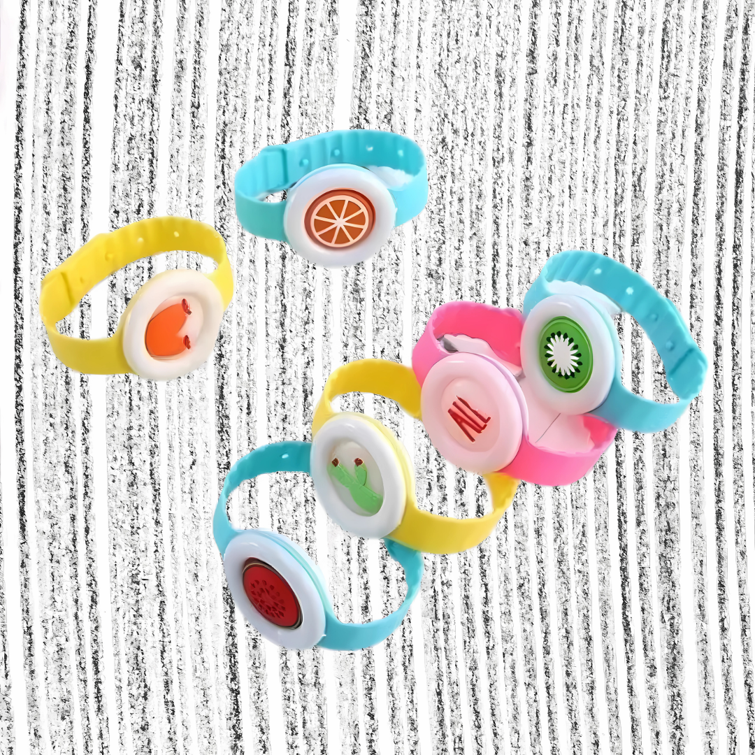 Pack x3 Und. Pulsera Antimosquitos para Bebés MosquitoGuard Kids - 3 pulseras, 0 picaduras: protege a tus hijos en casa o al aire libre.