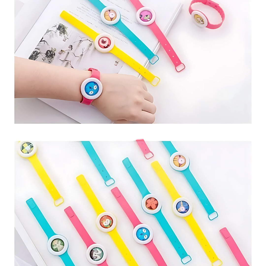 Pack x3 Und. Pulsera Antimosquitos para Bebés MosquitoGuard Kids - 3 pulseras, 0 picaduras: protege a tus hijos en casa o al aire libre.