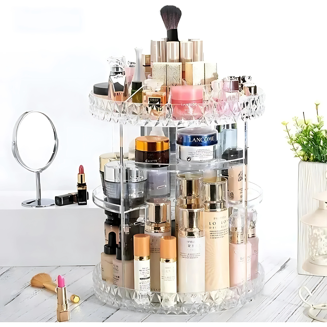 Organizador Beauty Carousel - Todo tu maquillaje al alcance de un giro: ordena tu tocador en segundos.