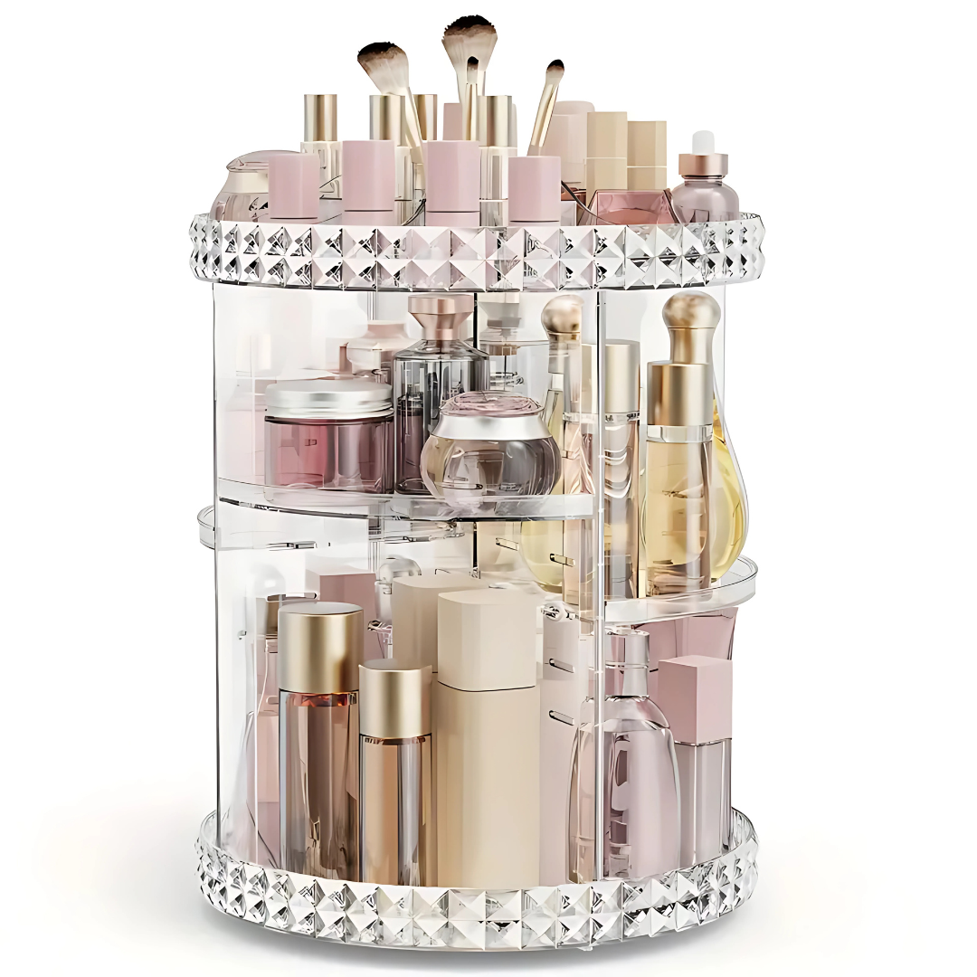 Organizador Beauty Carousel - Todo tu maquillaje al alcance de un giro: ordena tu tocador en segundos.