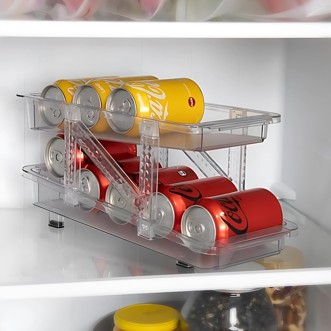 Organizador de Latas Plegable – Mantén tu refrigerador ordenado y aprovecha cada espacio