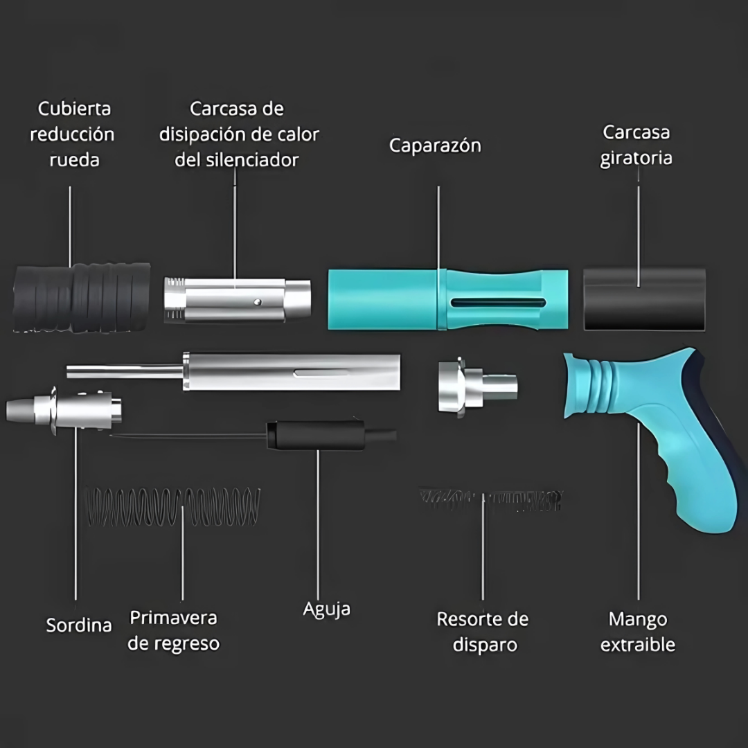 Pistola remachadora Concrete Nailgun - Fija todo en segundos, sin taladro ni esfuerzo