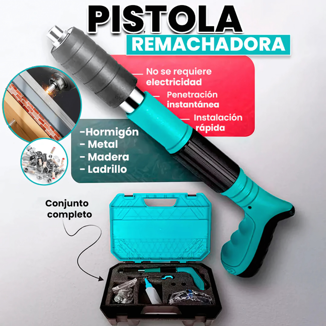 Pistola remachadora Concrete Nailgun - Fija todo en segundos, sin taladro ni esfuerzo