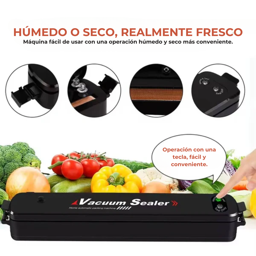 Sellador al vacío AeroSeal Pro - Dile adiós al desperdicio, mantén tu comida fresca por más tiempo.
