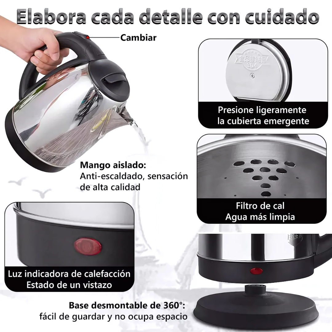Tetera Eléctrica QuickBoil Pro - Eficiencia energética y seguridad en cada hervido.
