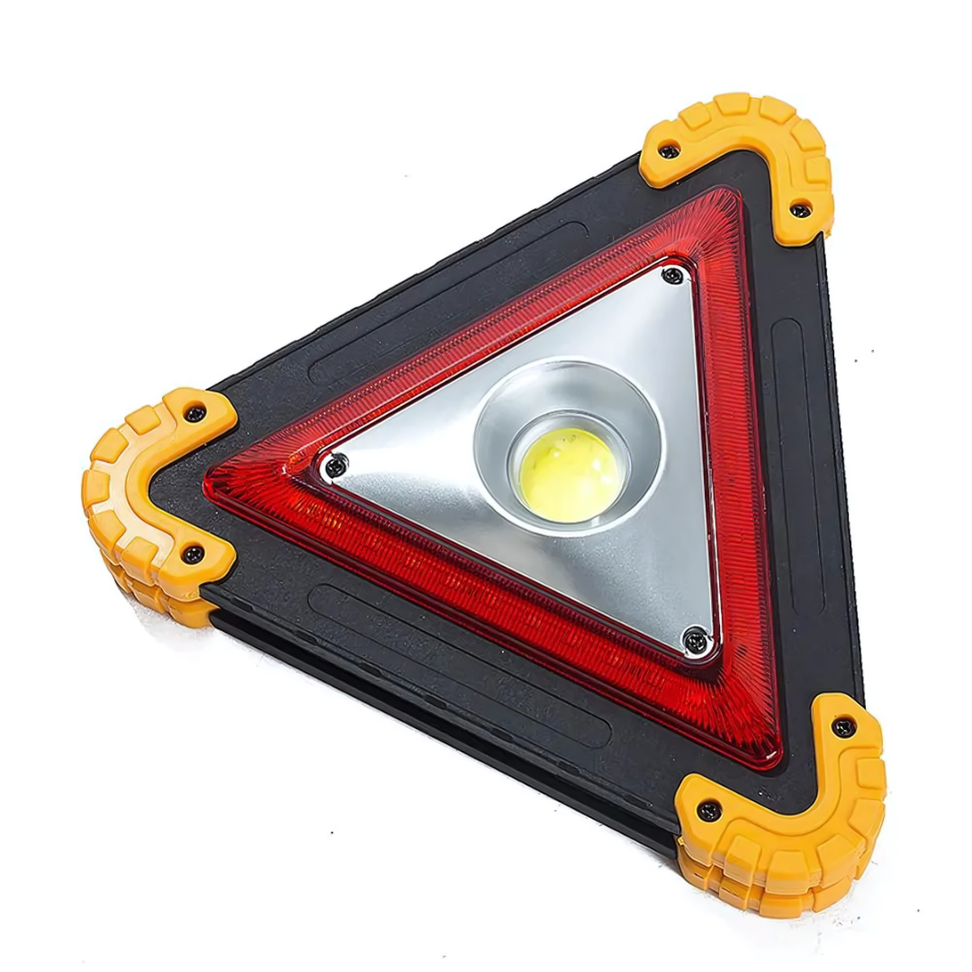 Triángulo Recargable BrightAlert - Energía y señalización en un solo dispositivo.