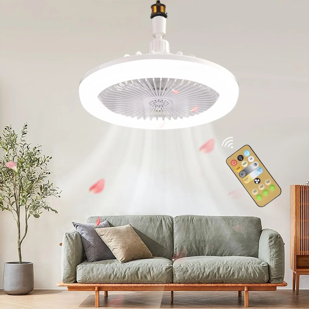 Ventilador AirLume Trio - Ventilación potente, luz ambiental y energía al instante, siempre contigo.