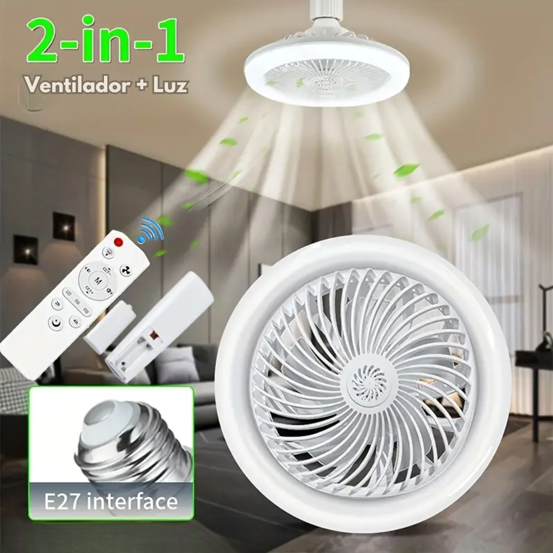 Ventilador AirLume Trio - Ventilación potente, luz ambiental y energía al instante, siempre contigo.