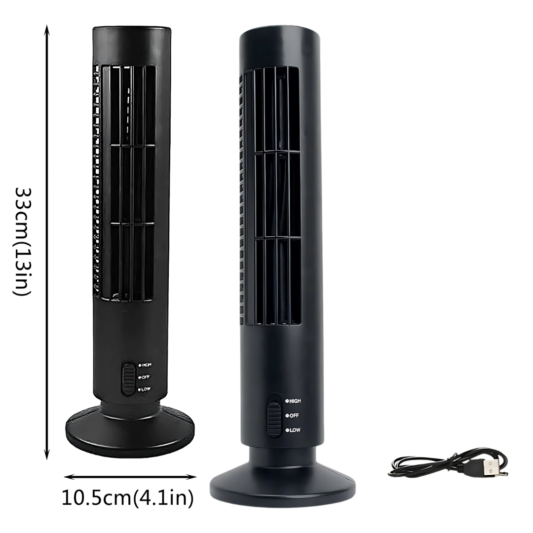 Mini Ventilador CoolEdge Tower - Potente en frescura, discreto en sonido.