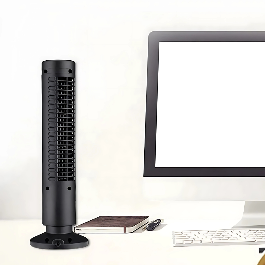 Mini Ventilador CoolEdge Tower - Potente en frescura, discreto en sonido.