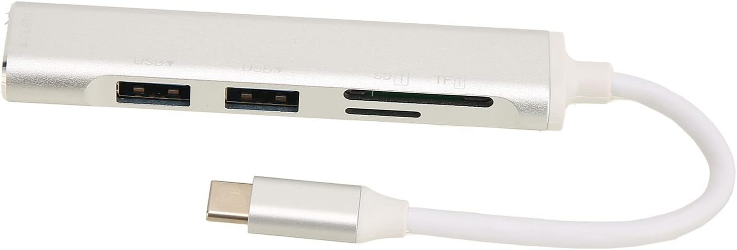 HUB TIPO C 5 EN 1 - (3 PUERTOS USB, 1 PUERTO SD, 1 PUERTO TF)